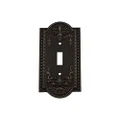 Nostalgic Warehouse 719638 Meadows Switch Plate with Single Toggle, Timeless Bronze
