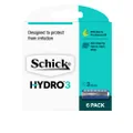 Schick - Hydro 3 for Men | Razor Blade Refills | 6 Pack | Hydrating Gel Pools | Aloe & Pro-Vitamin B5 | 3 Blade Cartridges with Skin Guards