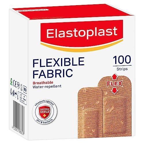 Elastoplast Breathable and Water-Repellent Flexible Fabric Plaster, 100 strips, wound protection, Wound Healing, Wound Care, Dressing Wound, Bandages, Waterproof Bandage, Waterproof Dressing, Waterproof Bandage Tape