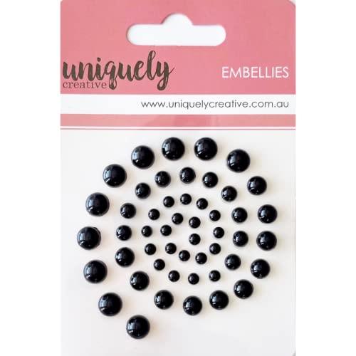 Uniquely Creative Self Adhesive Pearls 50-Pieces, Black