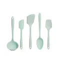 GIR: Get It Right Premium Silicone 5 Piece Utensil Set - Non-Stick Heat Resistant Kitchen Cooking and Serving Utensils - Silicone Spatula, Flip/Turner, and Spoonula - Mint