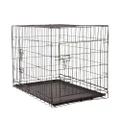 4 Paws Wire Portable & Foldable Pet Cage Crate with ABS Tray: Toilet Training, Traveling, & Bed - Lightweight & Durable - Easy to Clean - Convenient Handle (48", Black)