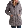 Steve Madden Women’s Winter Jacket – Insulated Weather Resistant Quilted Mid-Length Puffer Parka Coat (S-3X), Titanium, Large