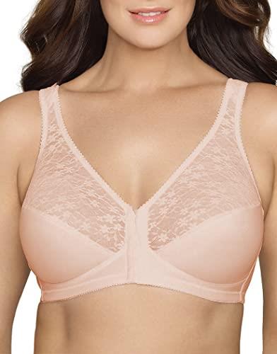 Exquisite Form Women's Fully Front Close Posture Bra with Lace, Rose Beige, 36C