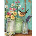 LANG - Address Book - Flower Jars, Artwork by Susan Winget - Lay-Flat, 3-Ring Binding - 6.5" x 8.5" x 1.75"