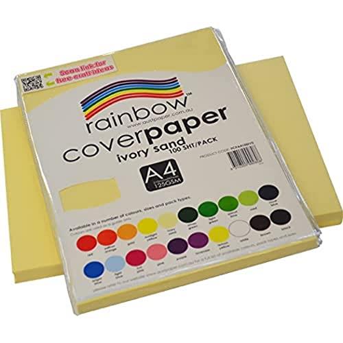 Rainbow A4 Cover Paper 100 Sheets, Ivory Sand