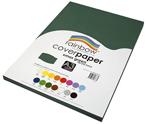 Rainbow A3 Cover Paper 100 Sheets, Xmas Green