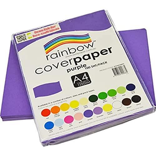 Rainbow A4 Cover Paper 100 Sheets, Purple