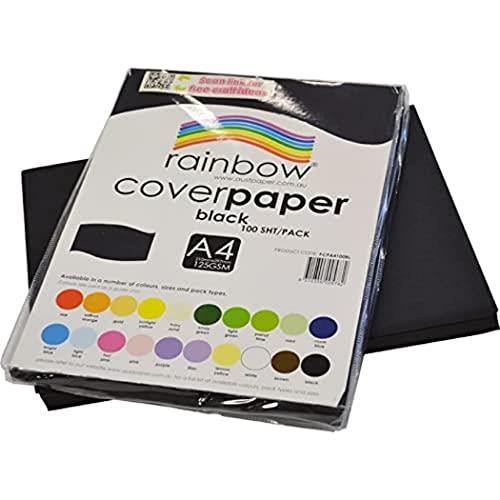 Rainbow A4 Cover Paper 100 Sheets, Black