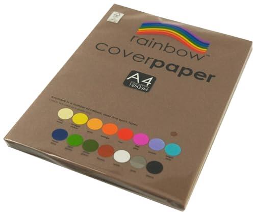 Rainbow A4 Cover Paper 100 Sheets, Brown