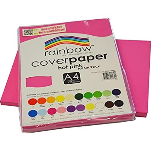 Rainbow A4 Cover Paper 100 Sheets, Hot Pink