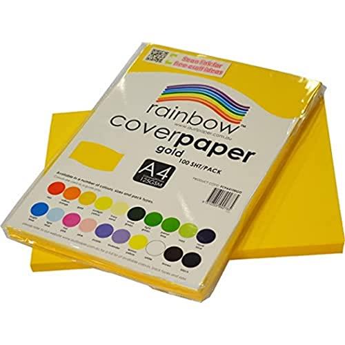 Rainbow A4 Cover Paper 100 Sheets, Gold