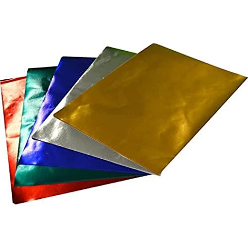 Rainbow Premium Decorative 85Gsm Single Sided A4 Foil Paper 40 Sheets, Assorted