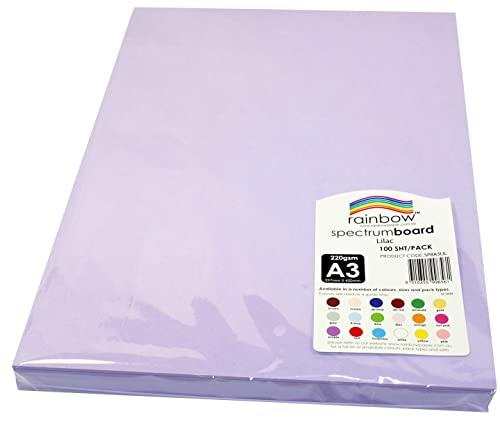 Rainbow Spectrum 220Gsm A3 Board 100 Sheets, Lilac