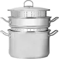 Chef Inox Stainless Steel Professional Multi Cooker with Lid 4-Pieces Set, 9 Litre Capacity