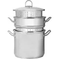Chef Inox Stainless Steel Professional Multi Cooker with Lid 4-Pieces Set, 9 Litre Capacity