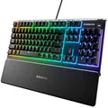 SteelSeries Apex 3 RGB Gaming Keyboard 10 Zone RGB Lighting Top Magnetic Wrist Rest QWERTY, Portuguese