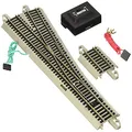 Bachmann Trains - Snap-Fit E-Z Track #5 Turnout - Right (1/Card) - Nickel Silver Rail with Gray Roadbed - HO Scale