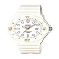 Casio Women's Diver Look Analog Digital Watch, White Dial, White Band, Gold Number