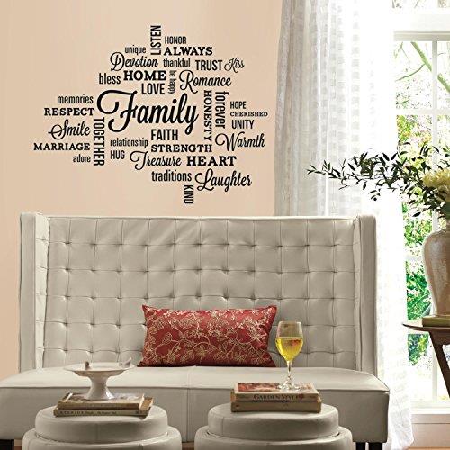 RoomMates RMK2741SCS Family Quote Peel and Stick Wall Decals,Multicolor