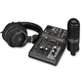 Yamaha AG03MK2 Live Streaming Mixer with YCM01 Microphone and YH-MT1 Studio Headphone, Black