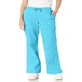 Cherokee Women Scrubs Pant Workwear Flex Mid Rise Moderate Flare Drawstring 44101A, Turquoise, X-Small