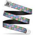 Buckle-Down Seatbelt Buckle Belt, Madras Plaid Pink/Multicolour, Youth, 20 to 36 Inches Length, 1.0 Inch Wide