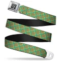 Buckle-Down Seatbelt Buckle Belt, Wire Grid Tan/Green/Yellow, Youth, 20 to 36 Inches Length, 1.0 Inch Wide