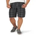 Lee Men's New Belted Wyoming Cargo Short, Black Clifton Plaid, 29