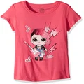 L.O.L. Surprise! Girls' Little Glee Club Rocker Short Sleeve T-Shirt, Hot Pink, Small