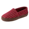 Acorn Women's Moc Slipper – Cozy, Comfortable Moccasins for Women – House Shoes with Memory Foam Cloud Cushioning and Indoor/Outdoor Sole, Garnet Woven Tweed, 6.5-7.5