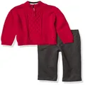 Nautica Baby Boys' 2-Piece Sweater Set with Pants, Roasted Rouge, 24 Months