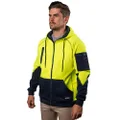 Waterproof Rain-Defend™ Hi-Vis Full-Zip Fleece Hoodie - Windproof, Extra Warm, All-Weather Protection Hoodie for Men - Yellow - 2XL