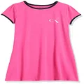 Calvin Klein Girls' Short Sleeve T-Shirt Dress, Pullover Style with Crew-Neck Neckline, Logo Detailing, Pink Pop Ringer, Large