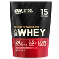 Optimum Nutrition Gold Standard Whey Protein Powder Muscle Building Supplements with Glutamine and Amino Acids, Delicious Strawberry, 15 Servings, 450 g