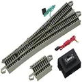 Bachmann Trains - Snap-Fit E-Z Track #5 WYE Turnout (1/Card) - Nickel Silver Rail with Gray Roadbed - HO Scale
