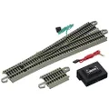 Bachmann Trains - Snap-Fit E-Z Track #5 WYE Turnout (1/Card) - Nickel Silver Rail with Gray Roadbed - HO Scale