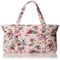 Vera Bradley Women's Cotton Vera Tote Bag, Hope Blooms Pink - Recycled Cotton, One Size