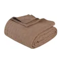 Superior 100% Cotton Thermal Blanket, Soft and Breathable Cotton for All Seasons, Bed Blanket and Oversized Throw Blanket with Luxurious Basket Weave Pattern - King Size, Taupe