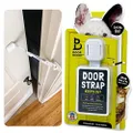 Door Buddy Adjustable Door Strap and Latch - Grey. Dog Proof Litter Box The Easy Way. No Need for Pet Gates or Interior Cat Door. Use This to Keep Dog Out of Litter Box and Cat Feeder.