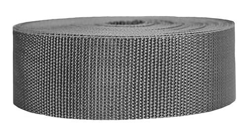 Strapworks Heavyweight Polypropylene Webbing - Heavy Duty Poly Strapping for Outdoor DIY Gear Repair, 2 Inch x 25 Yards - Charcoal
