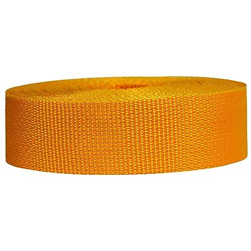 Strapworks Lightweight Polypropylene Webbing - Poly Strapping for Outdoor DIY Gear Repair, Pet Collars, Crafts – 1.5 Inch x 50 Yards - Yellow Gold