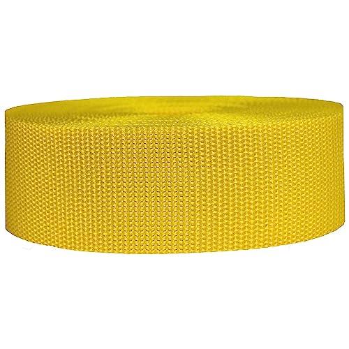 Strapworks Heavyweight Polypropylene Webbing - Heavy Duty Poly Strapping for Outdoor DIY Gear Repair, 2 Inch x 50 Yards - Yellow