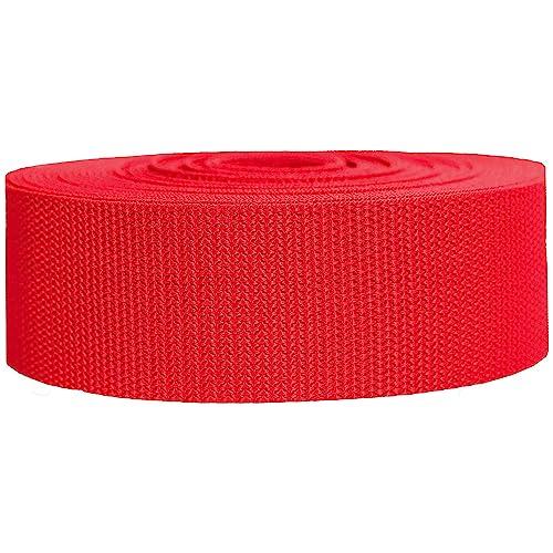 Strapworks Heavyweight Polypropylene Webbing - Heavy Duty Poly Strapping for Outdoor DIY Gear Repair, 2 Inch x 25 Yards - Red