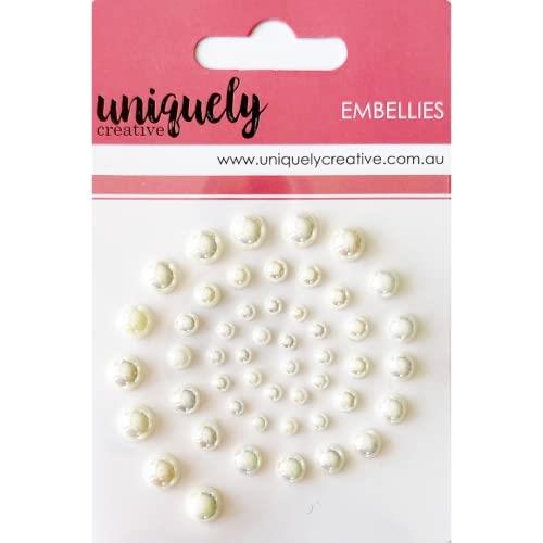 Uniquely Creative Self Adhesive Pearls 50-Pieces, Chantilly