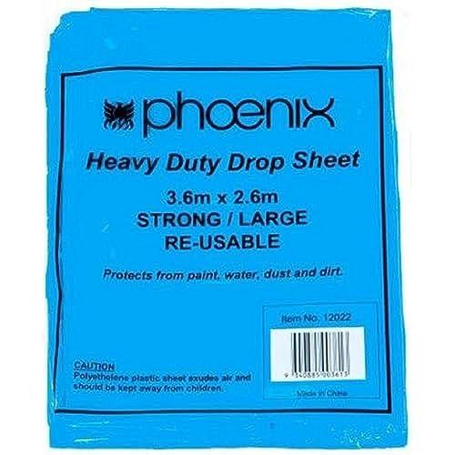 Phoenix Strong Plastic Heavy Duty Drop Sheet, Large, Blue
