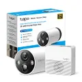 TP-Link Tapo Smart Security WiFi Camera, Wireless, 2K QHD, 4MP, Colour Night Vision, Smart AI Detection and Notification, Light and Sound Alarm, Local Storage, IP65, Hub Included (Tapo C420S1)