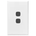 HPM Excel 2 Gang Light Switch Cover Plate, White