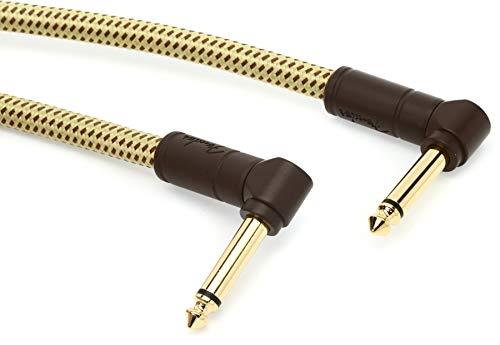 Fender Deluxe Series Instrument Cable, Angle/Angle, Tweed, 3ft