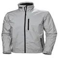 Helly Hansen Men's Standard Crew Midlayer Fleece Lined Waterproof Windproof Rain Jacket, 853 Grey Fog, X-Small